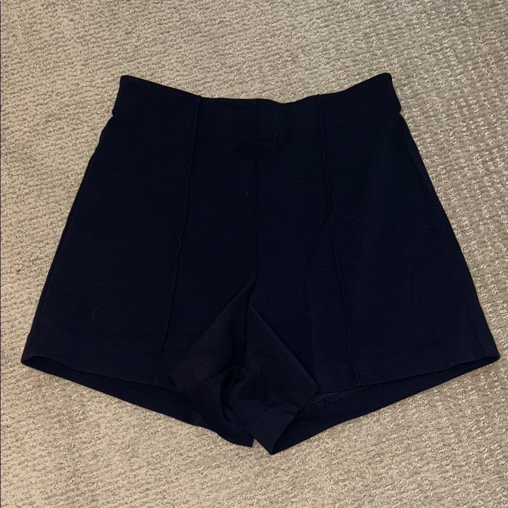 Carbon38 Navy High Waist Shorts